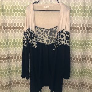 Beige and black Riah fashion XL leopard sweater